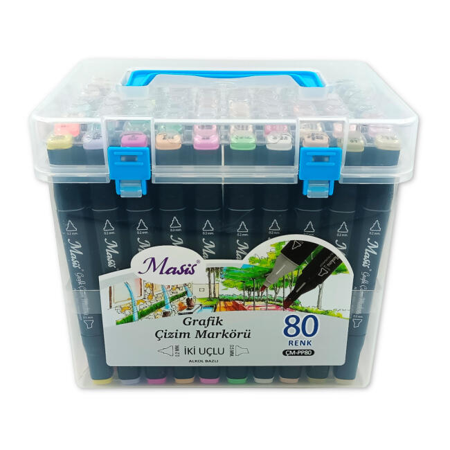 Masis Çift Taraflı Twin Grafik Marker Kalem Seti 80 Renk - 1