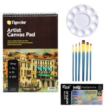 Mastermix Canvas Pad Akrilik Boya Seti 60 cc 6'lı Pastel Renkler - Gvn Art