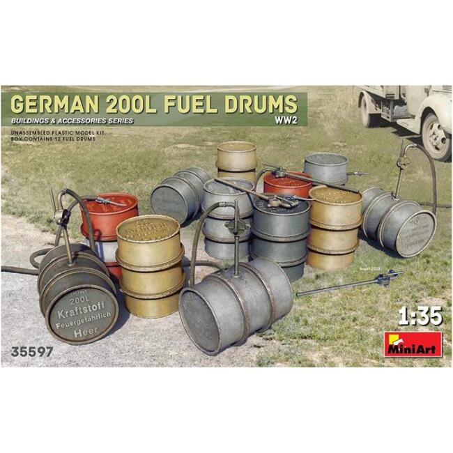 Miniart Maket Alman 200L Yakıt Varilleri 1:35 Ölçekli N:35597 - 1