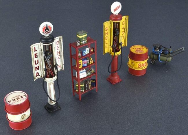Miniart Maket Alman Petrol İstasyonu 1:35 Ölçekli N:35598 - 2