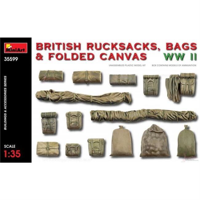 Miniart Maket İngiliz Arka Torbası Ve Sırt Çantaları 1:35 Ölçekli N:35599 - 1