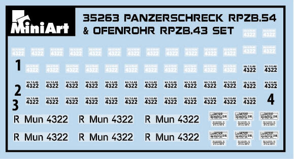 Miniart Maket Panzerschreck RPzB.54 & Ofenrohr RPzB.43 Askeri Mühimmat Set 1:35 Ölçekli N:35263 - 3