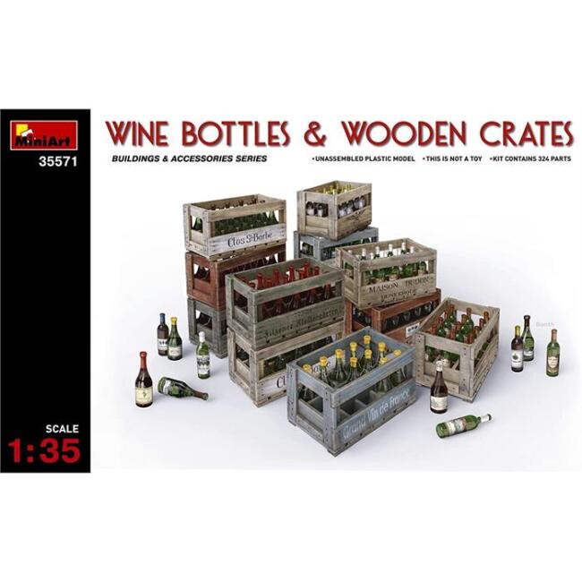 Miniart Maket Şarap Şişe Ve Kasaları 1:35 Ölçekli N:35571 - 1