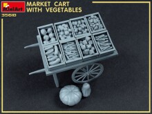 Miniart Maket Sebzeli Market Arabası 1:35 Ölçekli N:35623 - 4