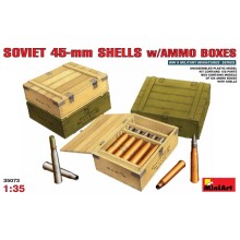 Miniart Maket Soviet 45-mm Shells w/Ammo Boxes Askeri Mühimmat ve Kasası 1:35 Ölçekli N:35073 - 1