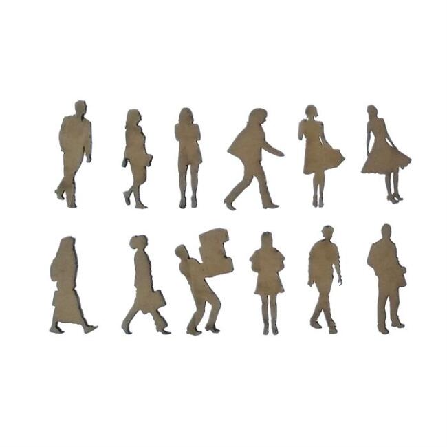 Mk Model Lazer Kesim Maket Kraft İnsan 1:50 Ölçek 12 Adet - 2