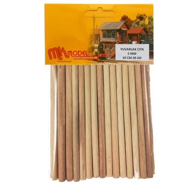 Mk Model Yuvarlak Çıta Bambu 5mmx10 cm 40 Adet - 1