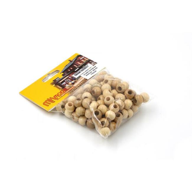 Mk Model Yuvarlak Parlak Ahşap Boncuk 12 mm 100 Adet - 1