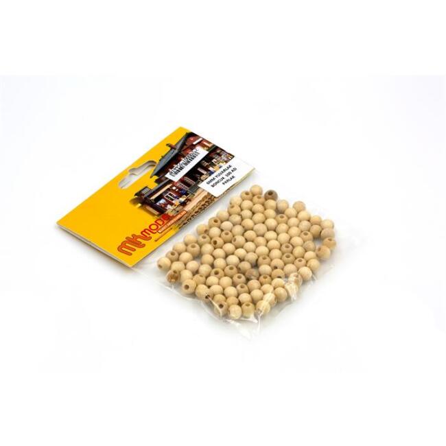 Mk Model Yuvarlak Parlak Ahşap Boncuk 6 mm 100 Adet - 1