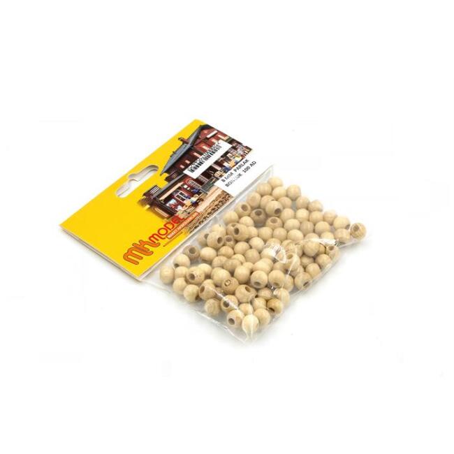 Mk Model Yuvarlak Parlak Ahşap Boncuk 8 mm 100 Adet - 1