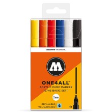 Molotow 127HS One4All Akrilik Marker Kalem 2 mm 6’lı Set Basic Set 1 200230 - Molotow