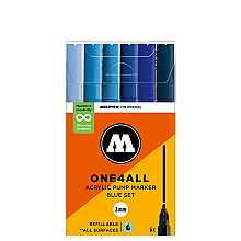 Molotow 127HS One4All Akrilik Marker Kalem 2 mm 6'lı Blue Set 200814 - Molotow