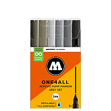 Molotow 127HS One4All Akrilik Marker Kalem 2 mm 6'lı Grey Set 200818 - Molotow