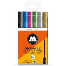 Molotow 127HS One4All Akrilik Marker Kalem 2 mm 6’lı Metallic Set 200197 - Molotow