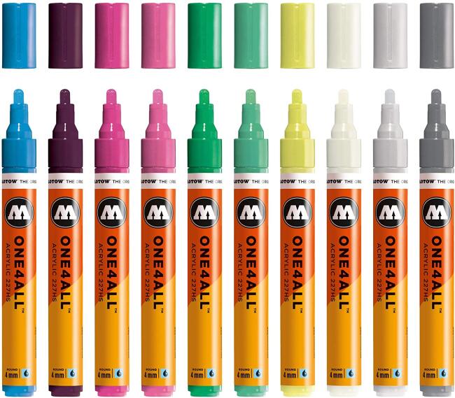 Molotow 227HS One4All Akrilik Marker Kalem 4 mm 10’lu Basic Set 3 200479 - 3