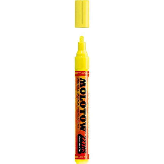 Molotow 227HS One4All Akrilik Marker Kalem 4 mm Neon Yellow Fluorescent 220 - 1