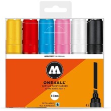 Molotow 327HS One4All Yan Kesik Uç Akrilik Marker Kalem 4-8 mm 6’lı Basic Set 1 200280 - Molotow