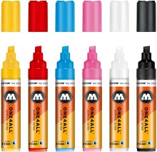 Molotow 327HS One4All Yan Kesik Uç Akrilik Marker Kalem 4-8 mm 6’lı Basic Set 1 200280 - Molotow (1)