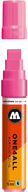 Molotow 627HS One4All Düz Uç Akrilik Marker Kalem 15 mm Neon Pink 200 - 1