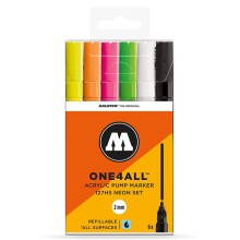 Molotow 127HS One4All Akrilik Marker Kalem 2 mm 6’lı Neon Set 200173 - Molotow (1)