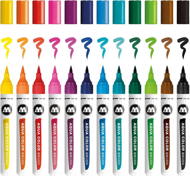 Molotow Aqua Color Brush Fırça Uçlu Kalem 12’li Basic Set 1 - 2