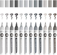 Molotow Aqua Color Brush Fırça Uçlu Kalem 12’li Grey Set - 2
