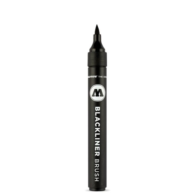 Molotow Blackliner Brush Marker Fırça Uçlu Kalem Black 703212 - 1