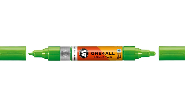 Molotow One4All Akrilik Çift Uçlu Marker Kalem 1,5-4 mm 219 Neon Green Fluoresc. - 1