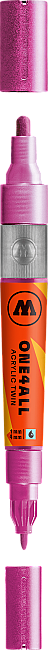 Molotow One4All Akrilik Çift Uçlu Marker Kalem 1.5-4 mm 225 Metallic Pink - 1