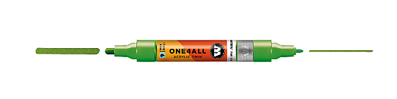 Molotow One4All Akrilik Çift Uçlu Marker Kalem 1,5-4 mm 226 Metallic Light Green - 1