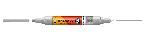 Molotow One4All Akrilik Çift Uçlu Marker Kalem 1,5-4 mm 227 Metallic Silver - 1