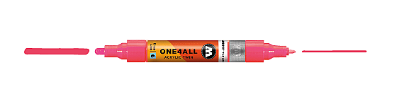 Molotow One4All Akrilik Çift Uçlu Marker Kalem 1,5-4 mm 262 Neon Red Fluo - 1