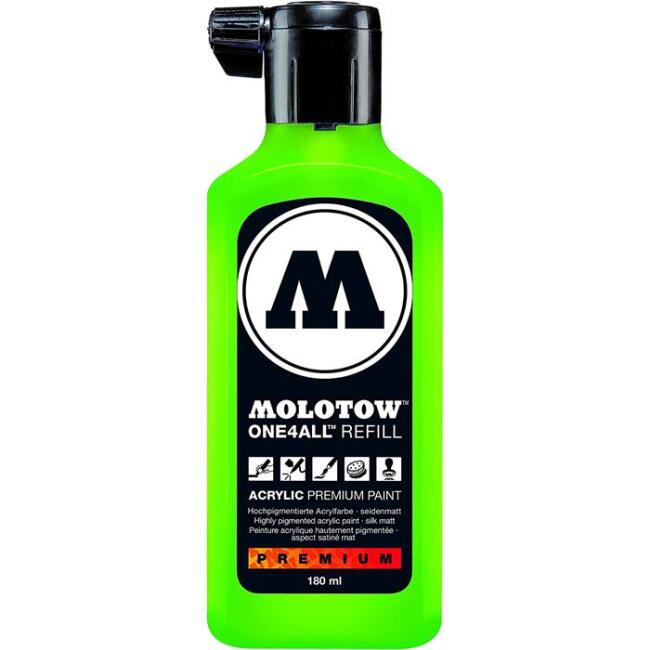 Molotow One4All Akrilik Mürekkep Refill 180 ml Neon Green Fluorescent 219 - 1