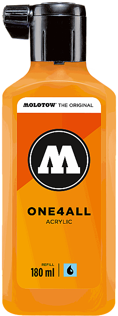 Molotow One4All Akrilik Mürekkep Refill 180 ml Neon Orange Fluorescent 218 - 1