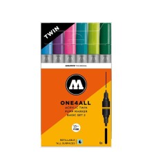 Molotow One4All Çift Taraflı Akrilik Marker Kalem 6’lı Basic Set 2 200489 - Molotow