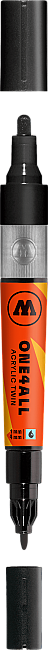 Molotow One4All Akrilik Çift Uçlu Marker Kalem 1.5-4 mm Signal Black 180 - 1