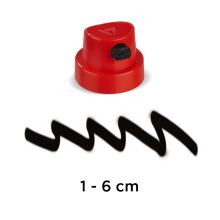 Molotow Sprey Boya Başlığı 1-6 cm Kırmızı/Siyah - Molotow