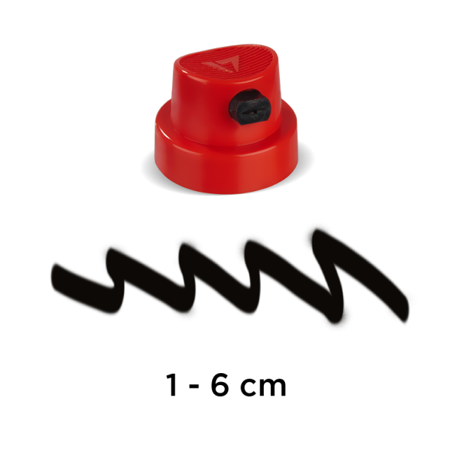 Molotow Sprey Boya Başlığı 1-6 cm Kırmızı/Siyah - 1