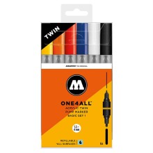 Molotow One4All Akrilik Çift Uçlu Marker Kalem 1.5-4 mm 6'lı Basic Set 1 200.850 - Molotow