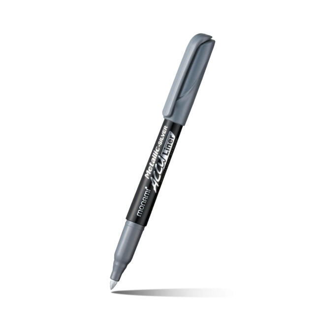 Monami Accu Liner Permanent Kalem Metallic Silver - 2