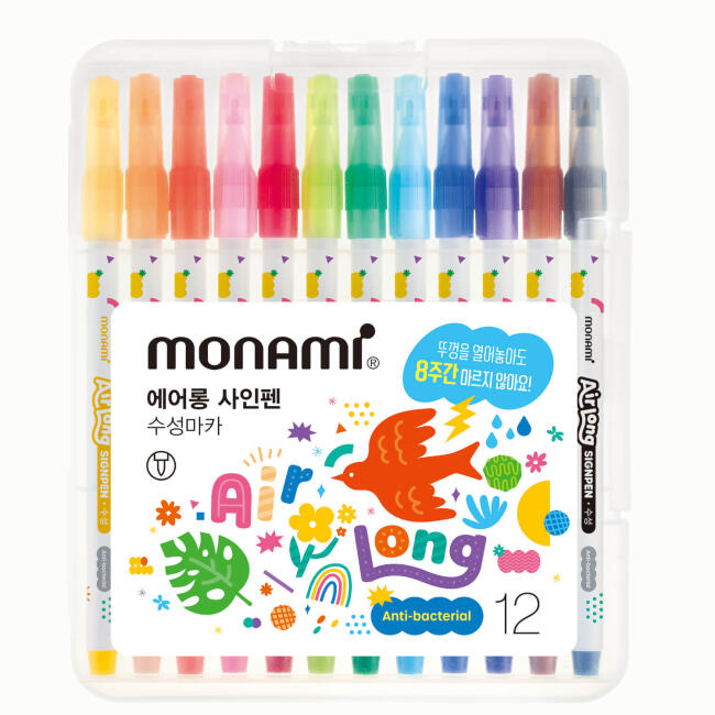 Monami Airlong Kurumayan Keçeli Kalem Seti 12'li - 1