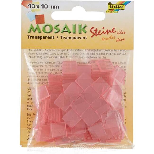 Mozaik Taşı Transparan Açık Pembe 10x10 mm 45 g - 1
