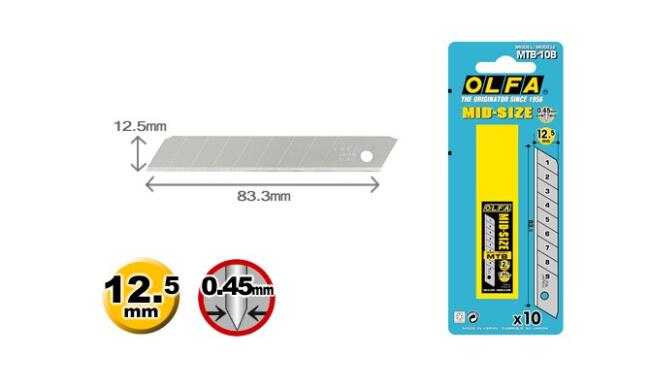 Olfa Maket Bıçağı Yedeği 12.5 mm Genişlik 10 Adet N:MTB-10B - 1