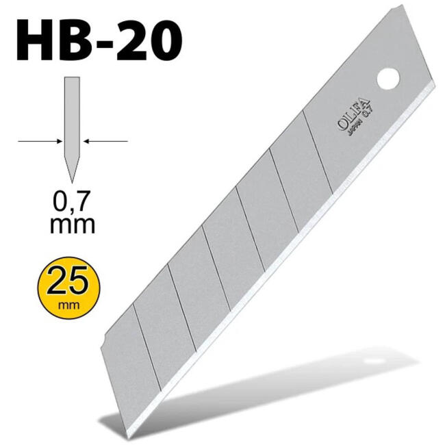 Olfa Maket Bıçak Yedeği N:Hb-20 Geniş 0,7Mm - 2