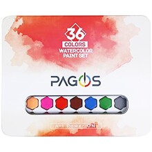 Pagos Kağıt ve Aksesuarlı Sulu Boya Seti 36 Renk - Pagos