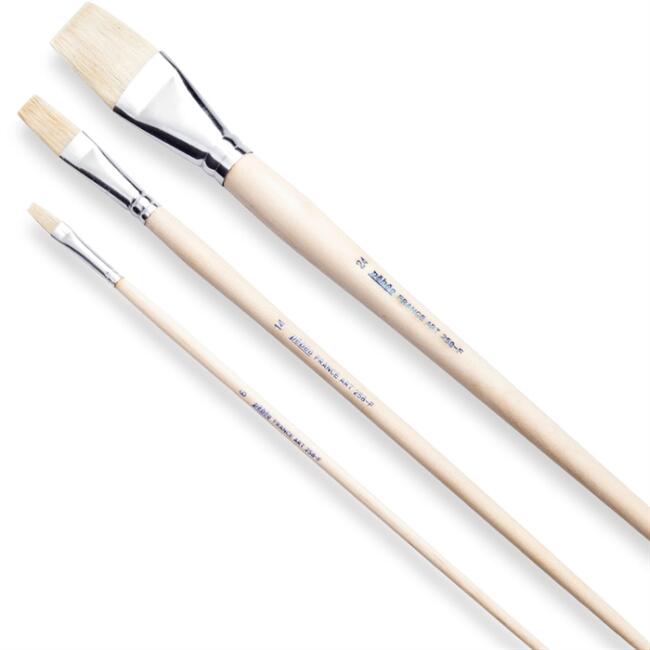 Pebeo Seri 258F Düz Beyaz Bristle Kıl Fırça No:8 - 2