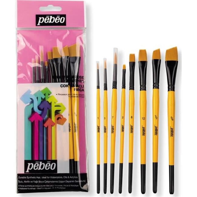 Pebeo Sentetik Karma Fırça Seti 8’li No:6 - 2