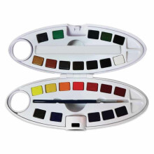 Pebeo Aquarelle Fine Yarım Tablet Suluboya Seti 24'lü Plastik Oval Kutu 300102 - Pebeo (1)