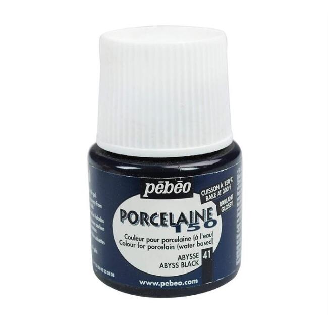 Pebeo Porcelaine 150 Porselen Boyası 45 ml Abyss Black 41 - 1