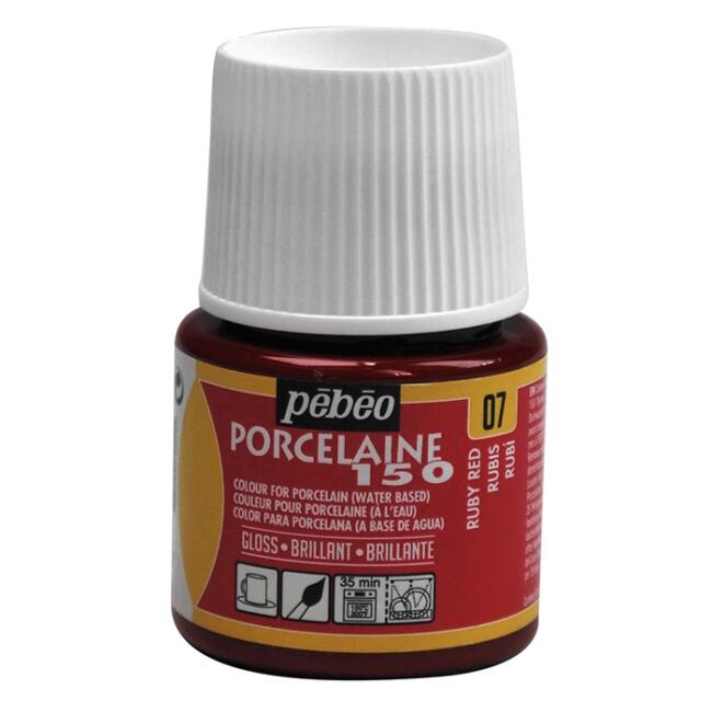 Pebeo Porcelaine 150 Porselen Boyası 45 ml Ruby Red 07 - 3